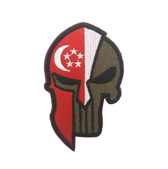 3D Embroidery Spartan Helmet Patch