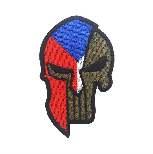 3D Embroidery Spartan Helmet Patch