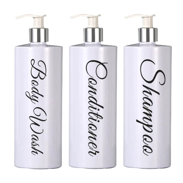 3Pcs Refillable Shower Shampoo Conditioner Bottle