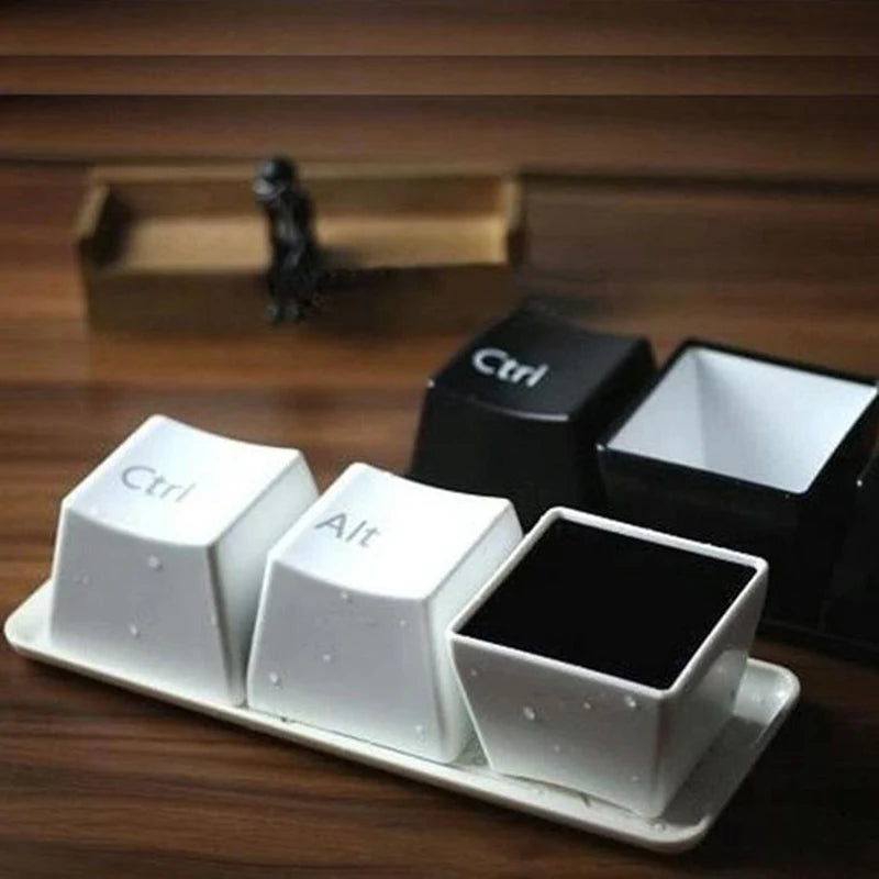 3Pcs Keyboard Tea Cup Set