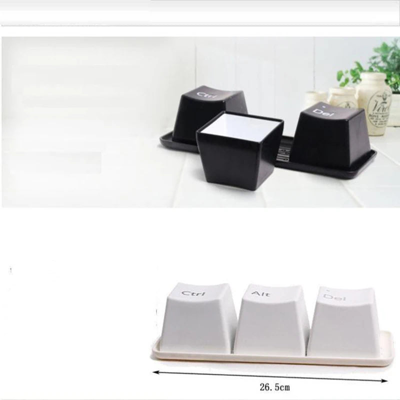 3Pcs Keyboard Tea Cup Set