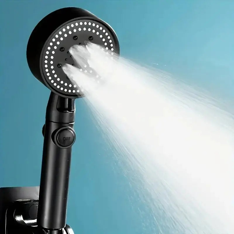 3pcs High Power Adjustable Black Shower Head