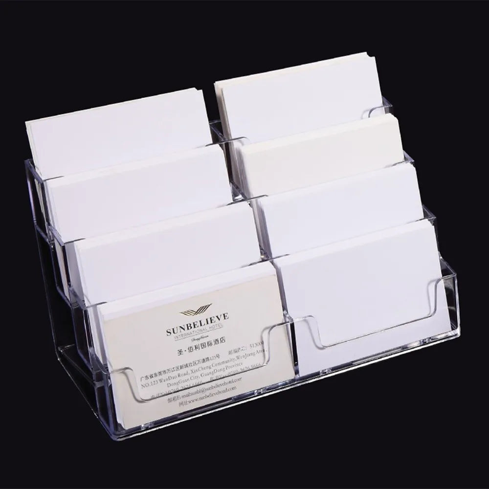 4 Layers 8 Grids Desktop Office Business Card Holder