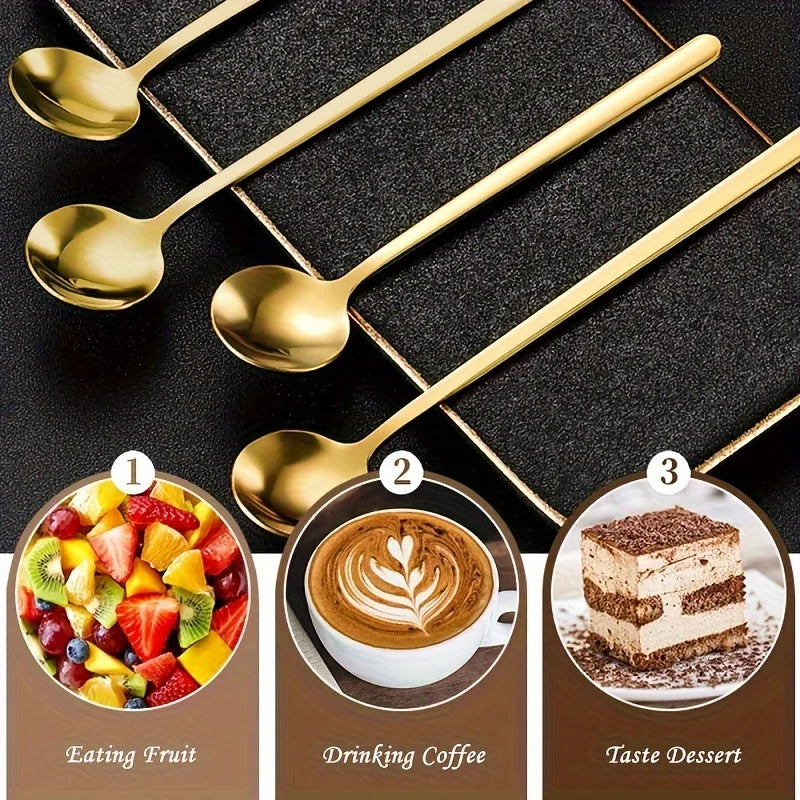 4Pcs Long Handle Coffee Spoon