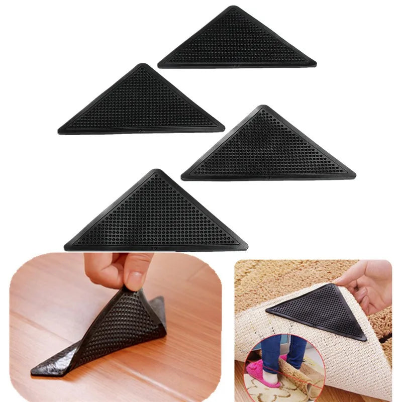 4pcs/Set Reusable Washable Rug Carpet Mat Grippers