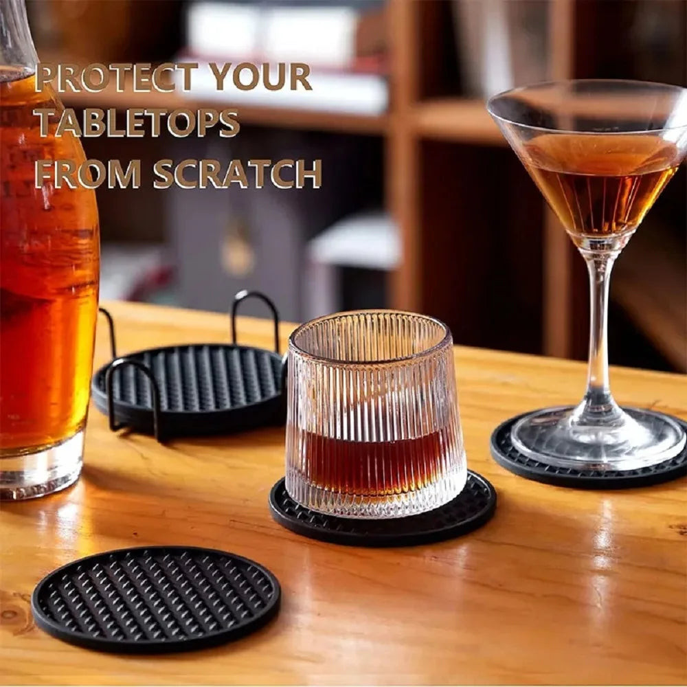 5 Pcs Silicone Drink Coasters