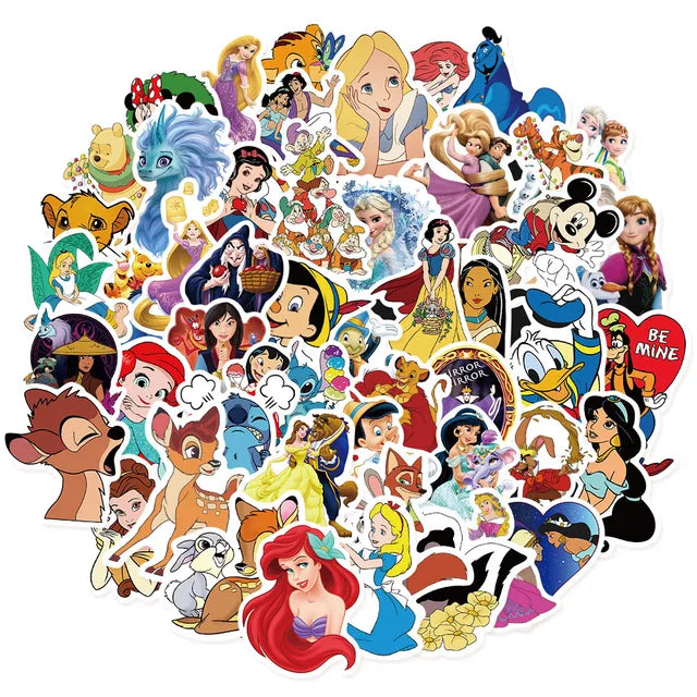 50/100pcs Cute Disney Cartoon Mixed Stickers