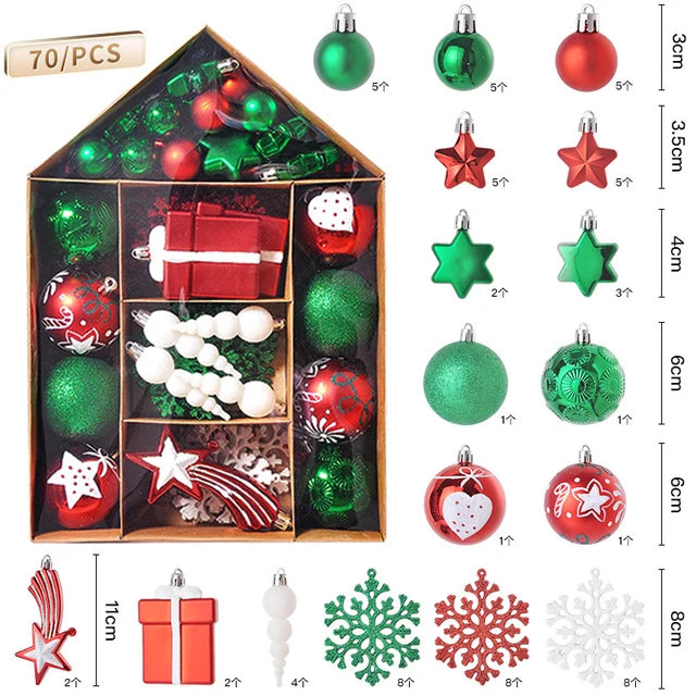 70pcs Full Christmas Ornament Kit