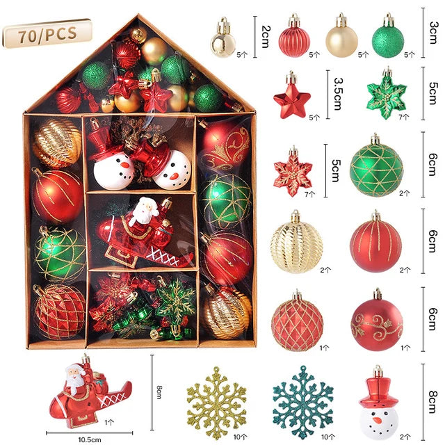 70pcs Full Christmas Ornament Kit