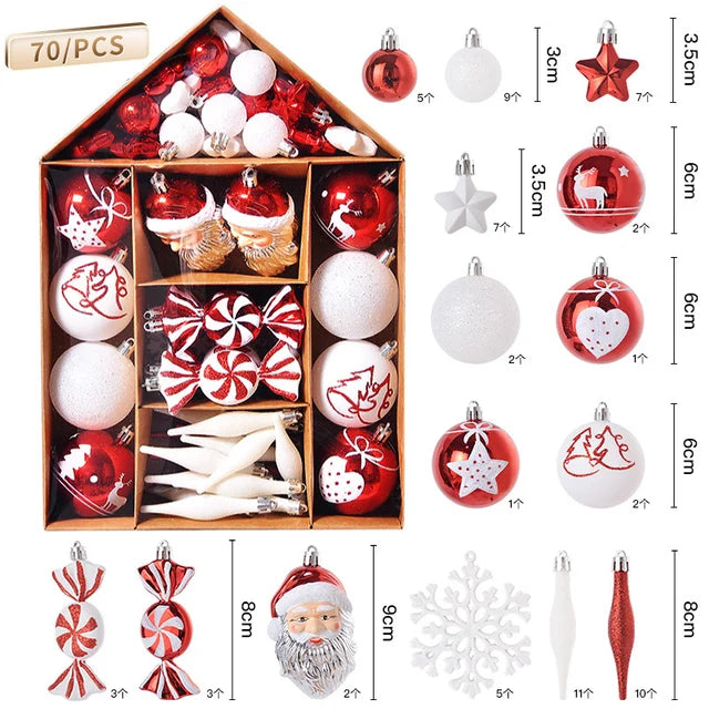 70pcs Full Christmas Ornament Kit