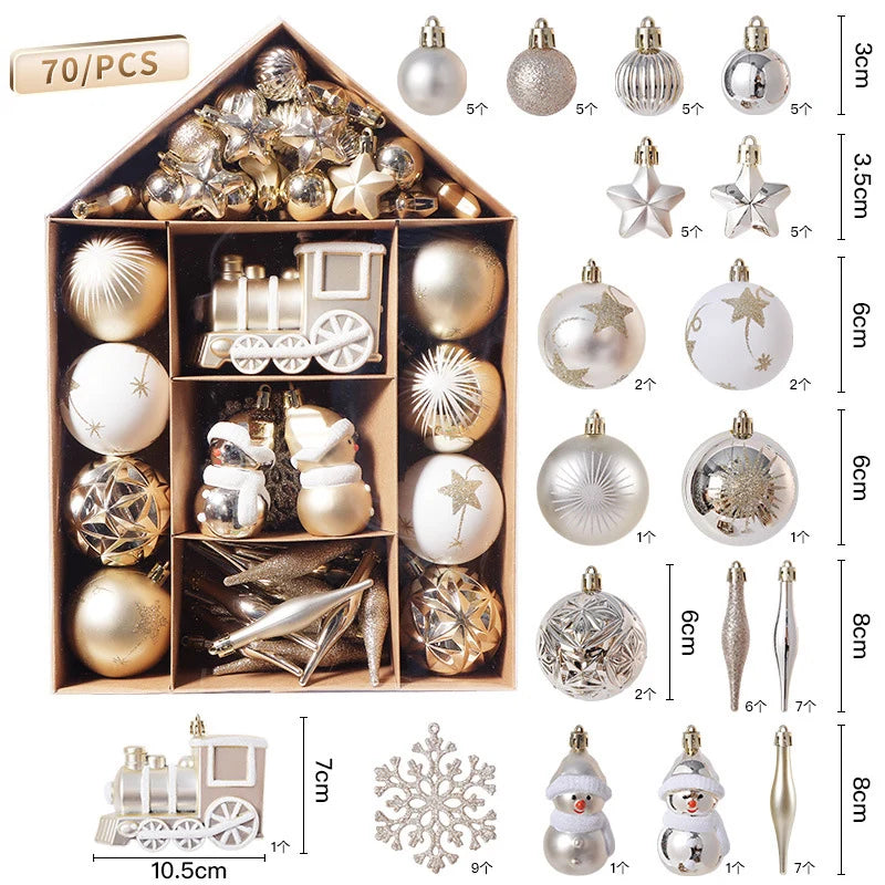 70pcs Full Christmas Ornament Kit