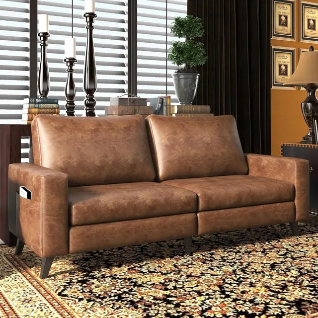 79 Inch Faux Leather Sofa Couch