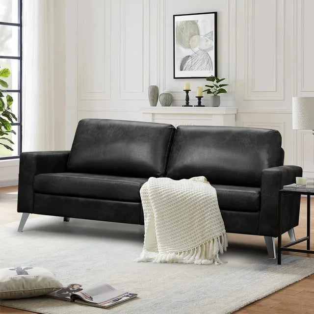 79 Inch Faux Leather Sofa Couch