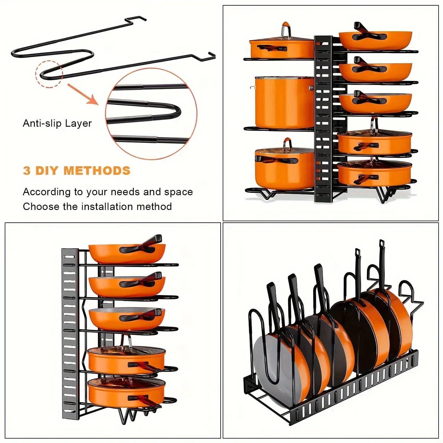 8-Tier Duty Pot Rack/ Organizer