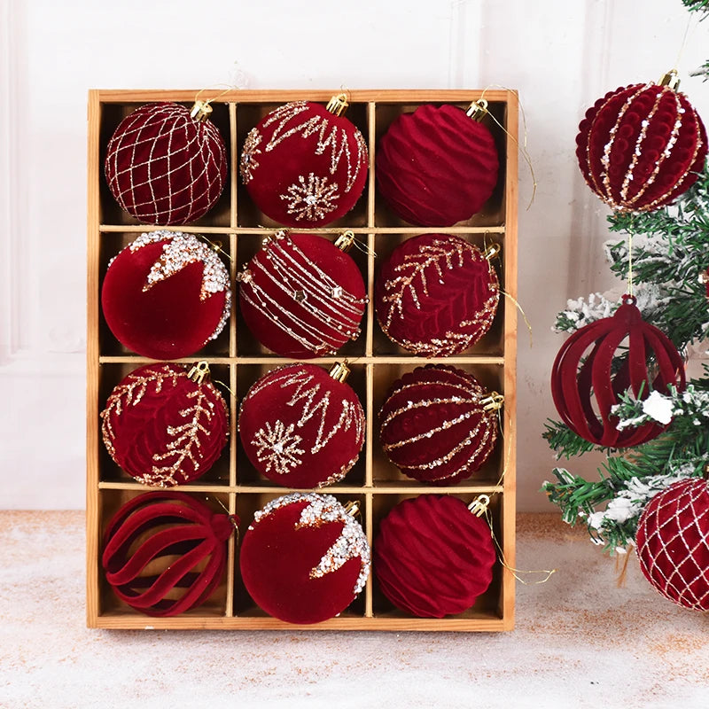 8CM Big Red Christmas Ball Ornaments