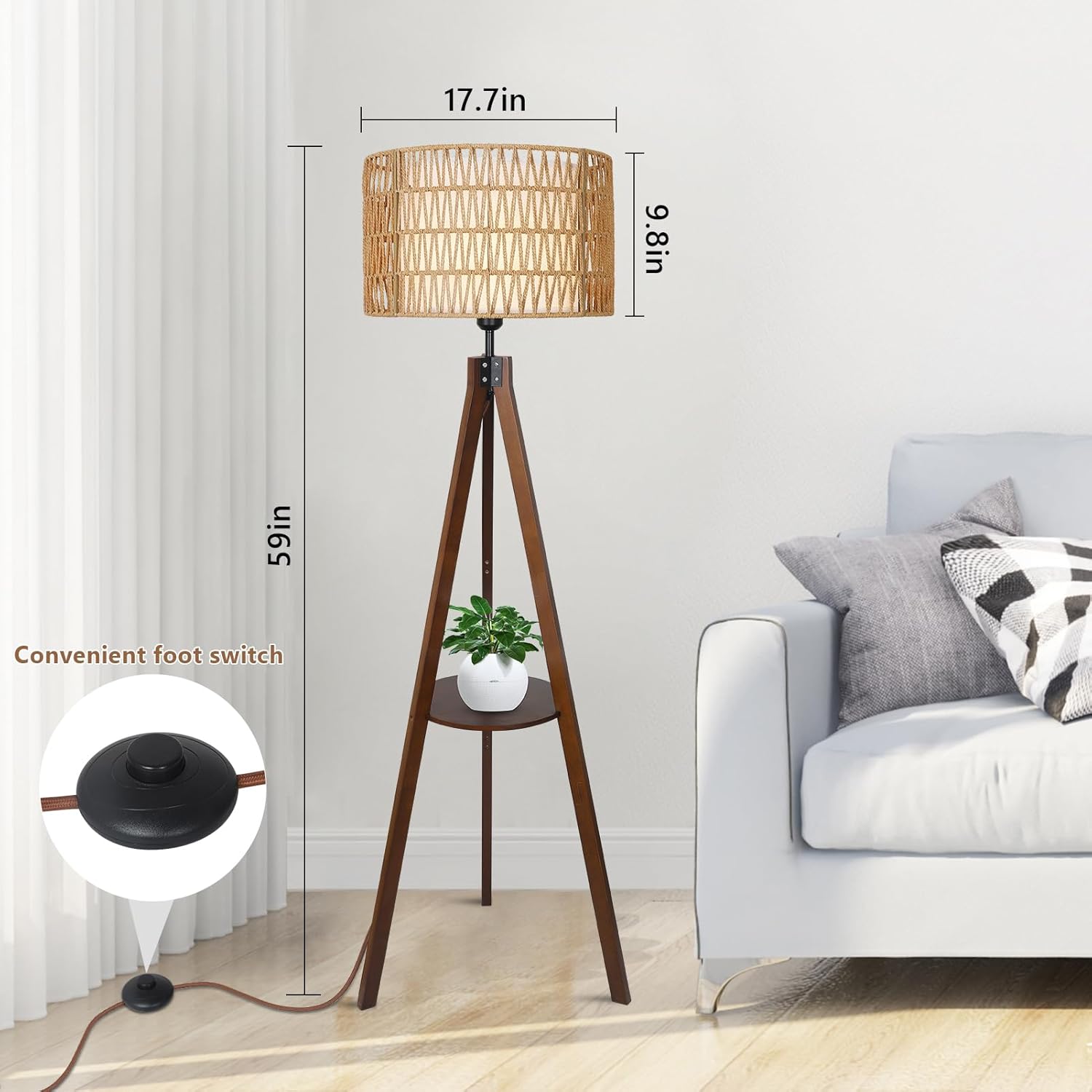 Boho Tripod Floor Lamp