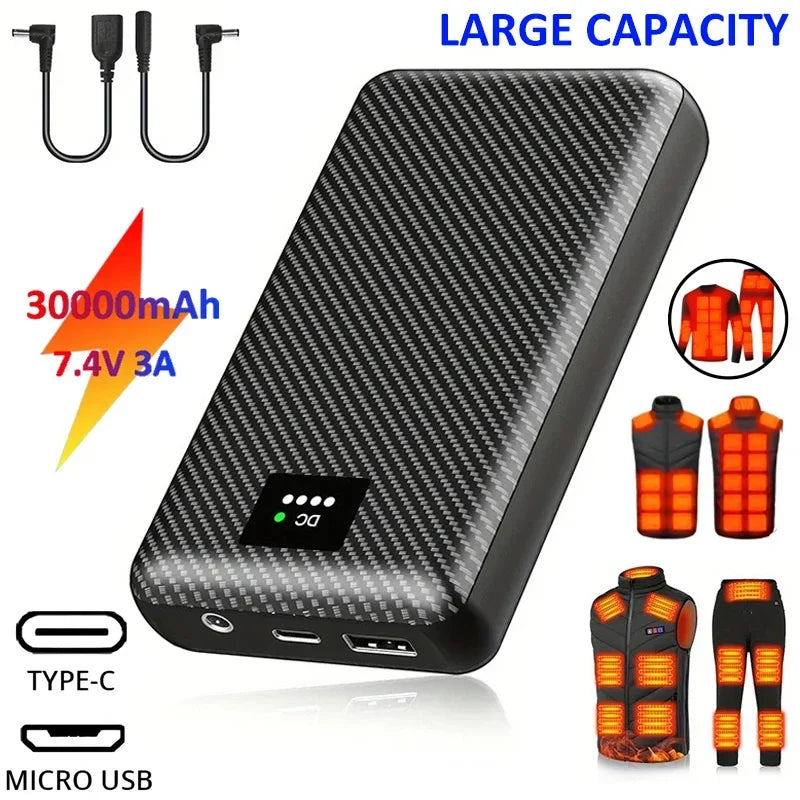 30000mAh Portable Power Supply for Heating Vest