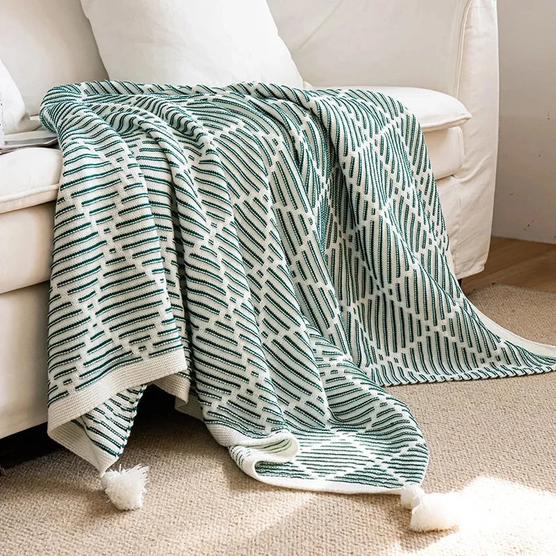 Bedspread tassel Knit Throw Blanket