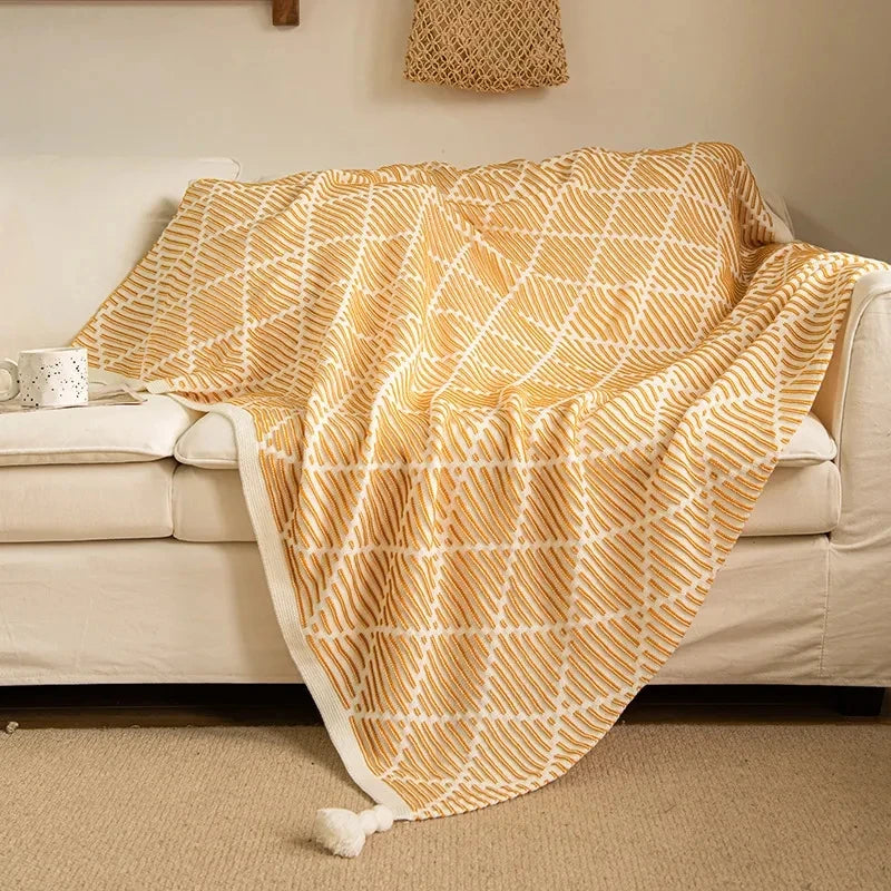 Bedspread tassel Knit Throw Blanket