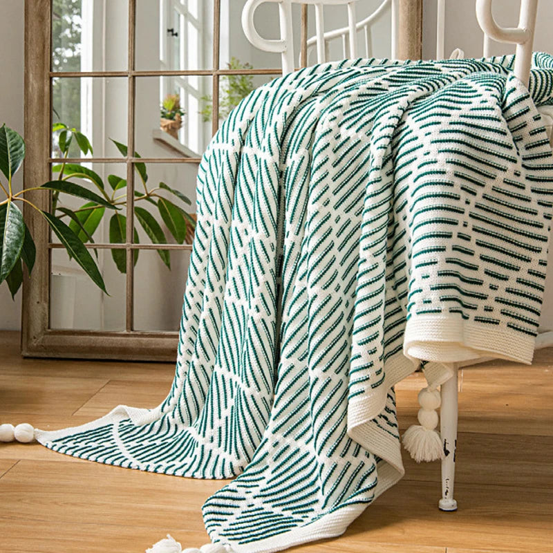 Bedspread tassel Knit Throw Blanket