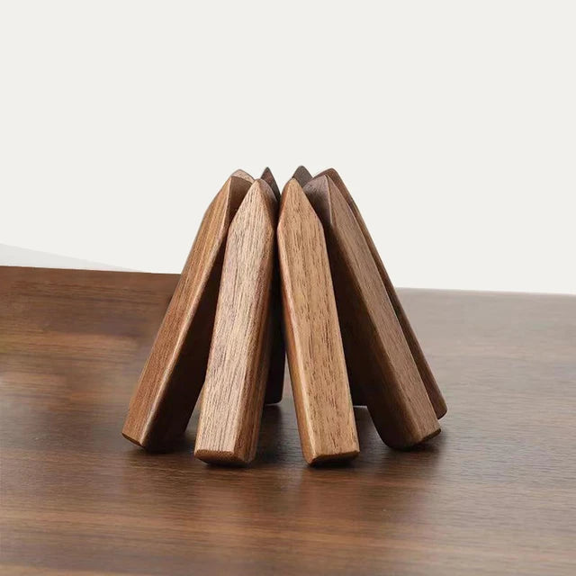 Black Walnut Foldable Tree Coaster