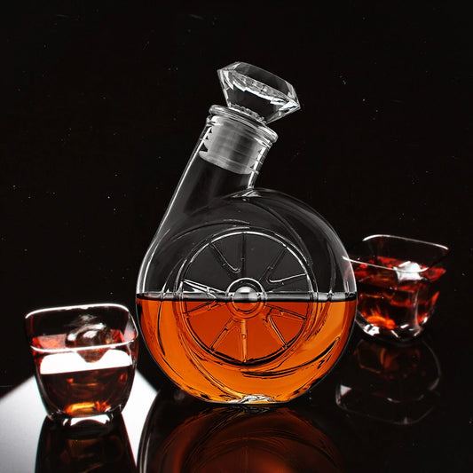 Glass Turbo Shaped Liquor Bottle