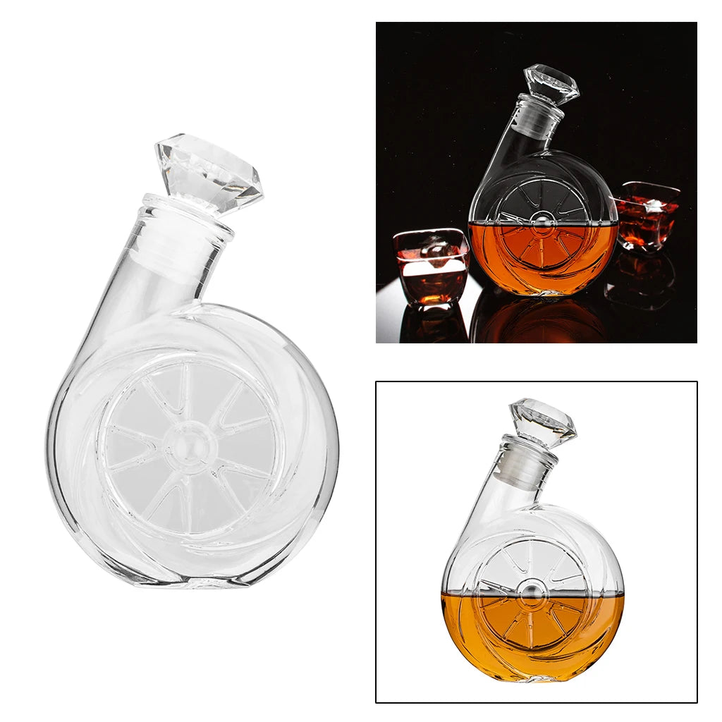 Glass Turbo Shaped Liquor Bottle