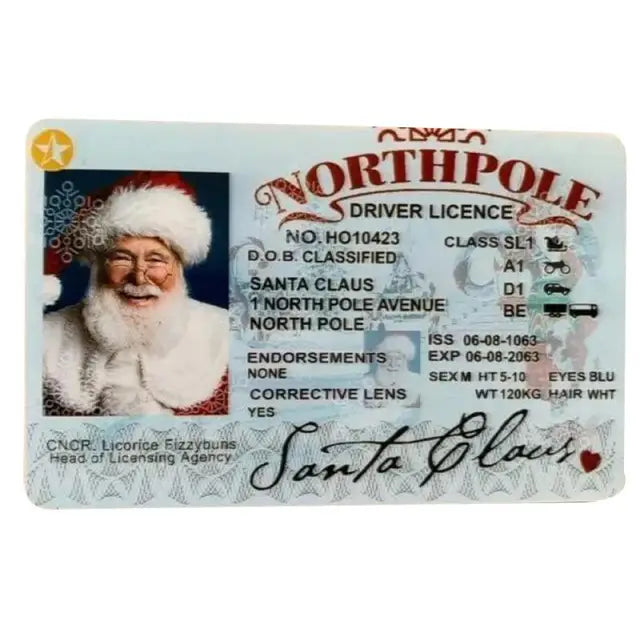 Fun Gag Gift, Santa Claus Flying License Card