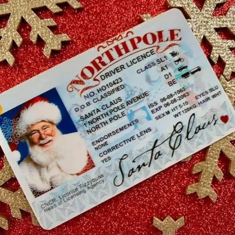 Fun Gag Gift, Santa Claus Flying License Card