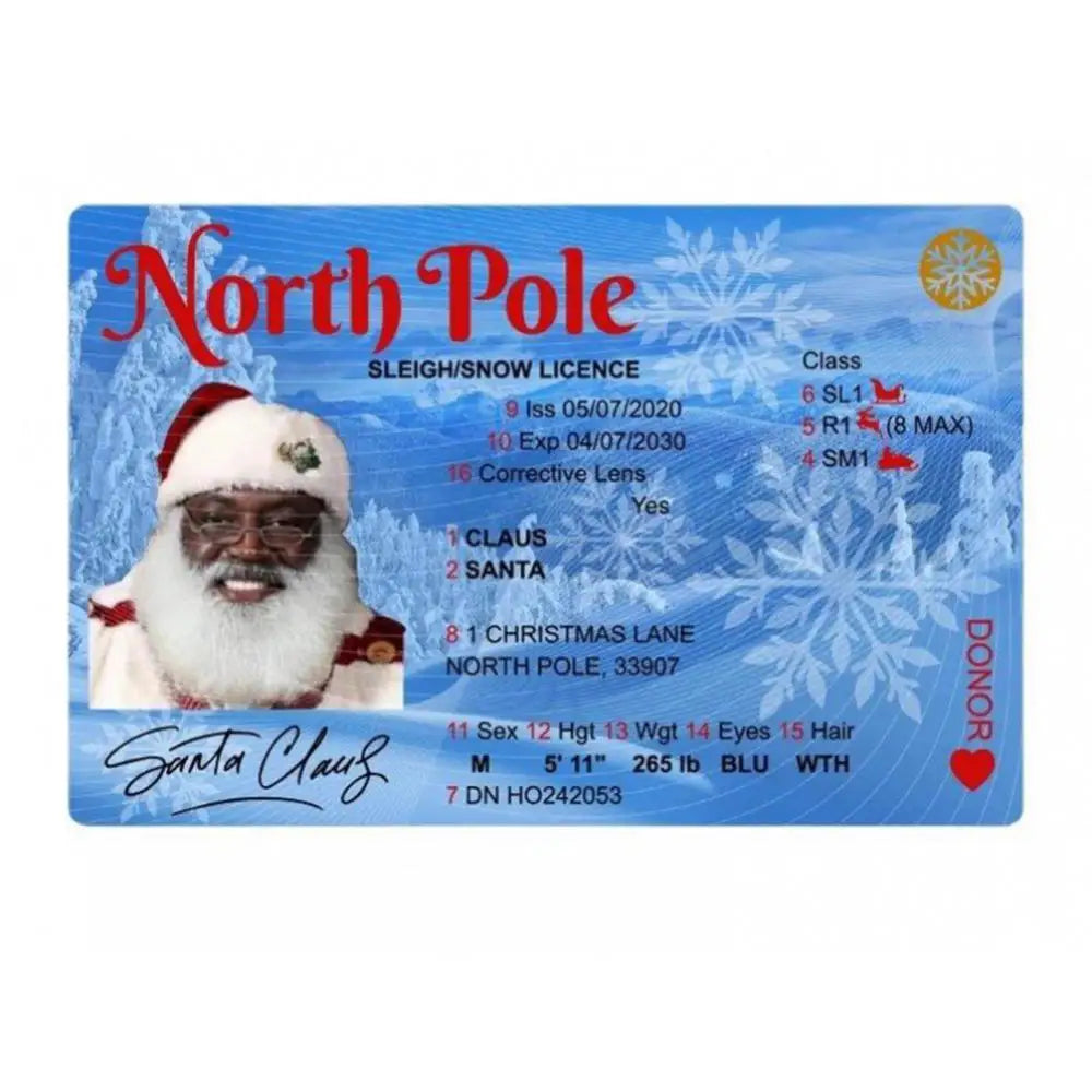 Fun Gag Gift, Santa Claus Flying License Card