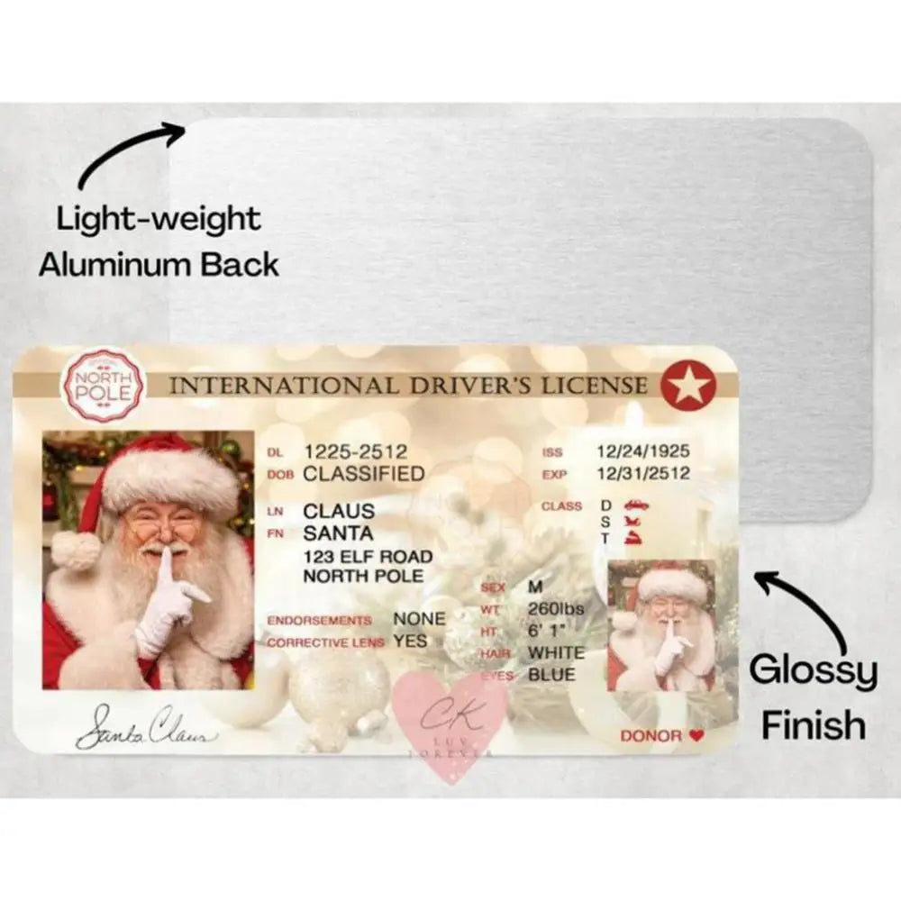 Fun Gag Gift, Santa Claus Flying License Card