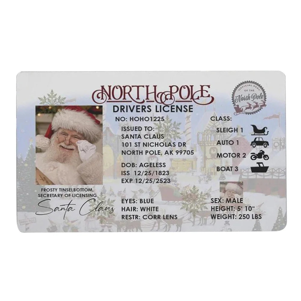 Fun Gag Gift, Santa Claus Flying License Card