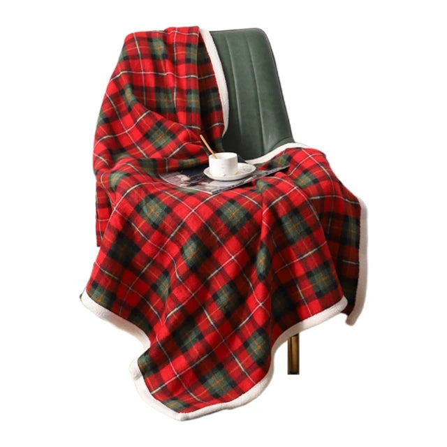 Checkered Plaid Geometric Bedspread Blanket