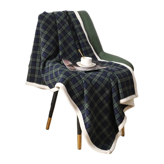 Checkered Plaid Geometric Bedspread Blanket