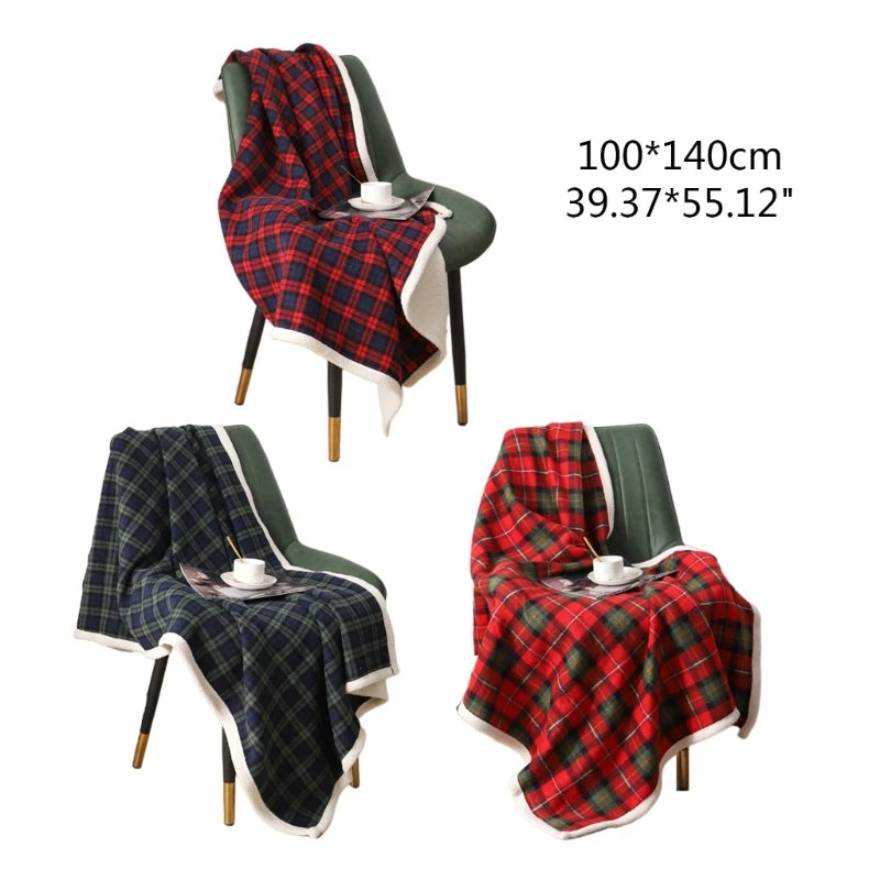 Checkered Plaid Geometric Bedspread Blanket