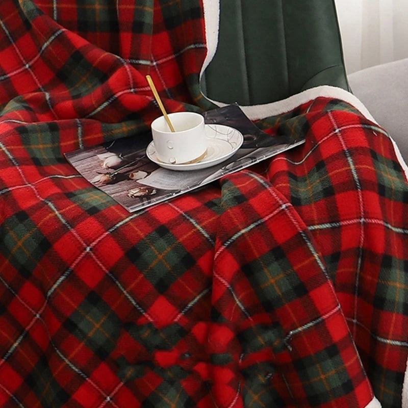 Checkered Plaid Geometric Bedspread Blanket