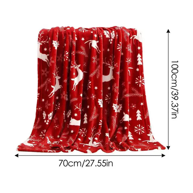 Christmas Theme Fleece Throw Blanket