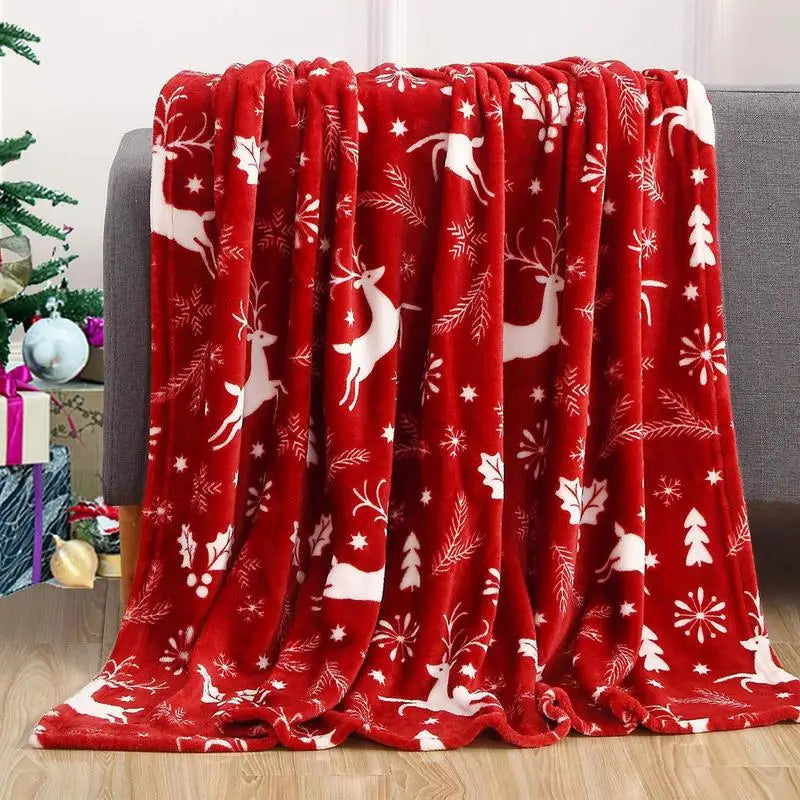 Christmas Theme Fleece Throw Blanket