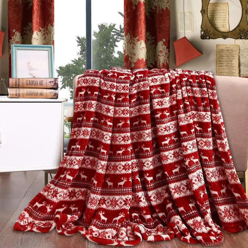 Christmas Theme Fleece Throw Blanket