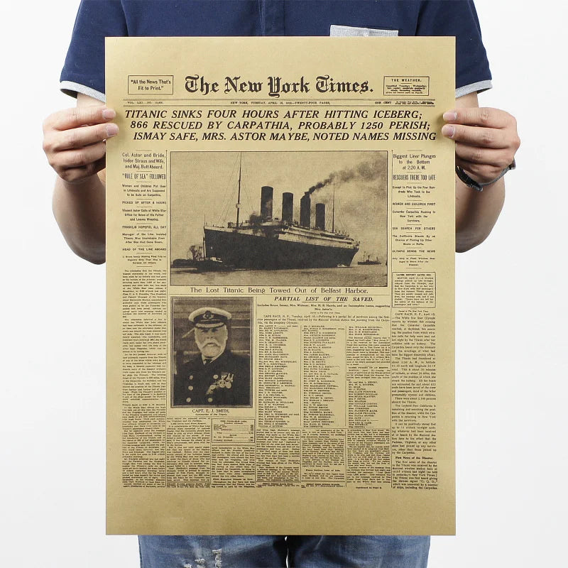 The New York Times History Poster Titanic Shipwreck