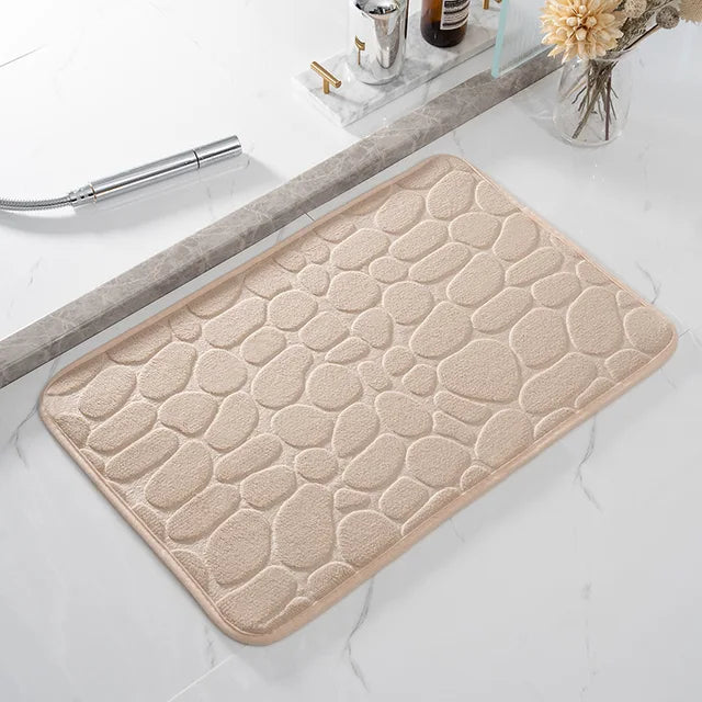 Non-Slip Cobblestone Embossed Bathroom Bath Mat