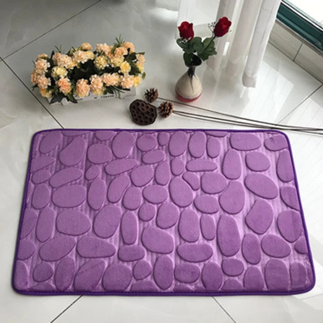 Non-Slip Cobblestone Embossed Bathroom Bath Mat