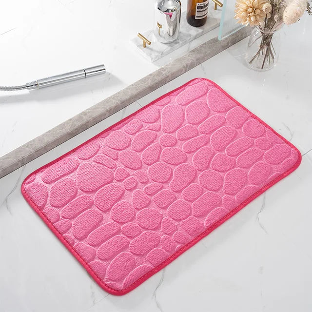 Non-Slip Cobblestone Embossed Bathroom Bath Mat