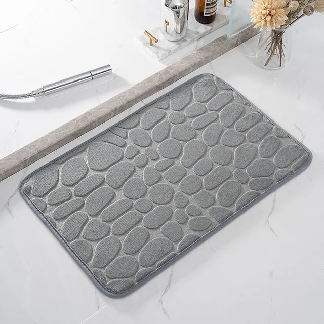 Non-Slip Cobblestone Embossed Bathroom Bath Mat