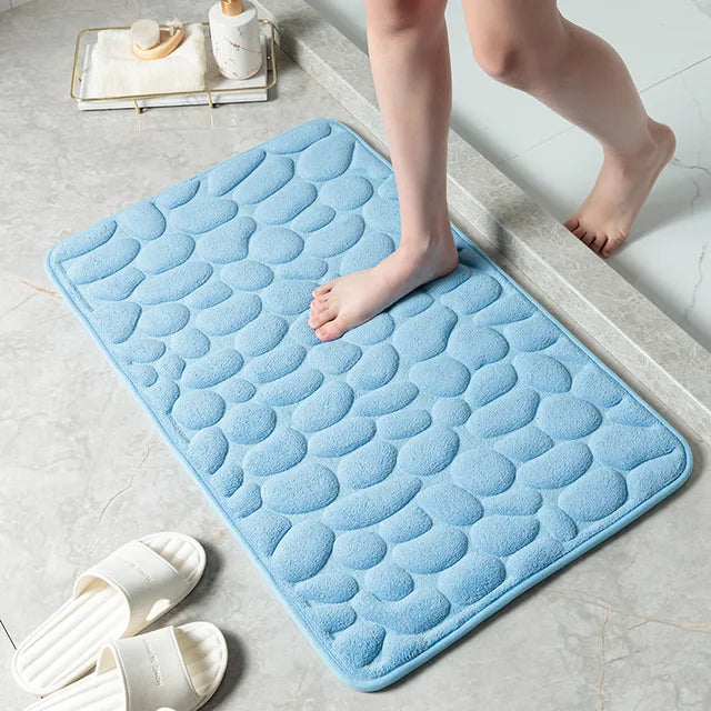 Non-Slip Cobblestone Embossed Bathroom Bath Mat