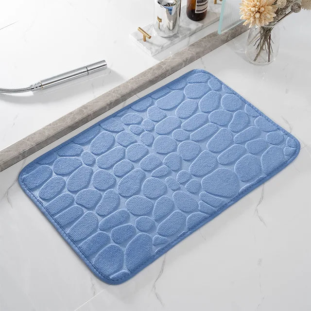 Non-Slip Cobblestone Embossed Bathroom Bath Mat