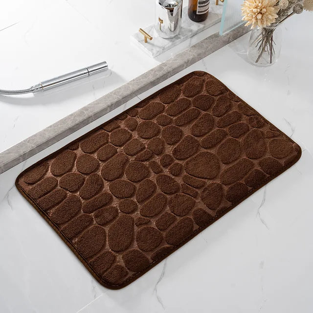 Non-Slip Cobblestone Embossed Bathroom Bath Mat