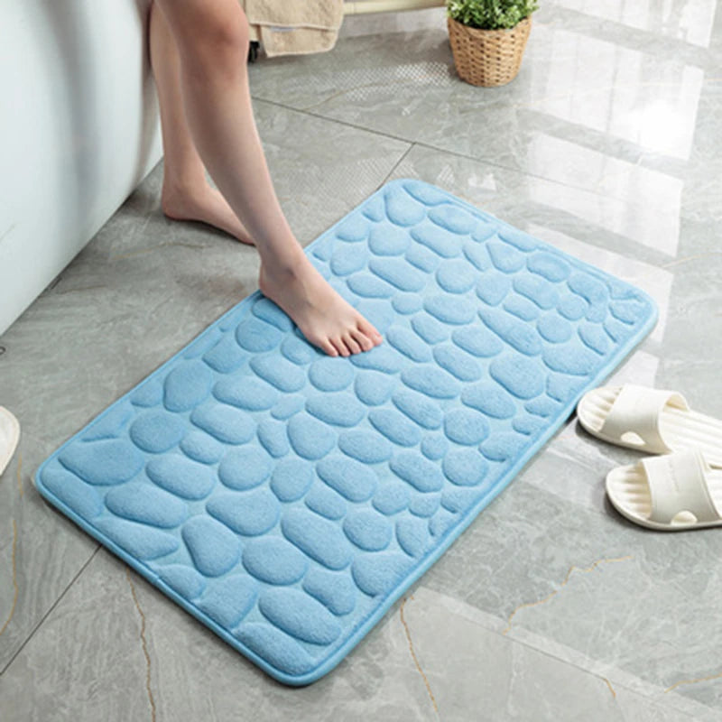 Non-Slip Cobblestone Embossed Bathroom Bath Mat