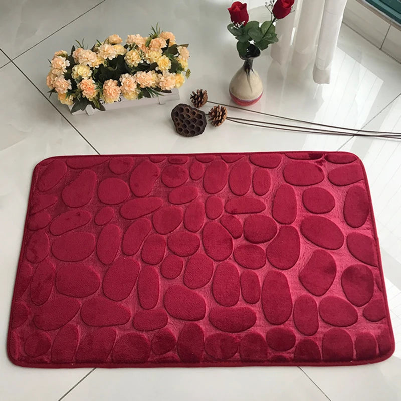 Non-Slip Cobblestone Embossed Bathroom Bath Mat