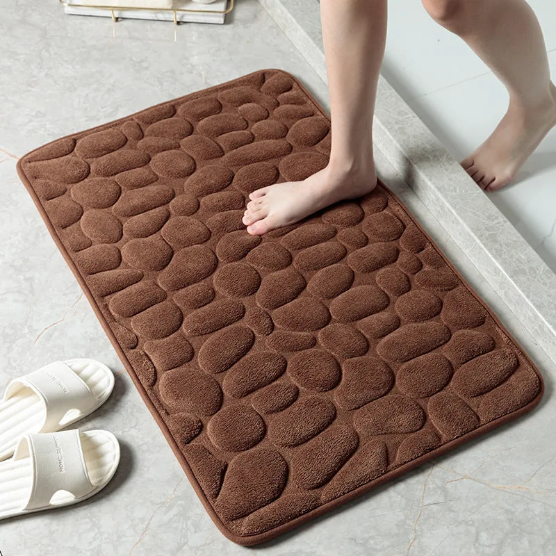 Non-Slip Cobblestone Embossed Bathroom Bath Mat